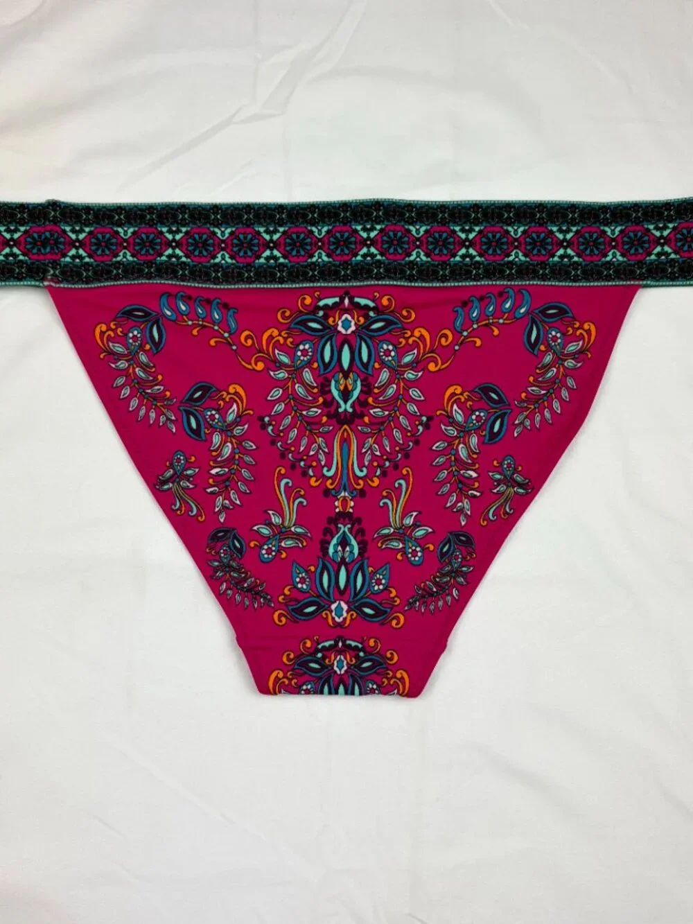 Victoria's Secret Pink Pailsey Print Bikini Bottom Sz Medium Beach Boho Festival